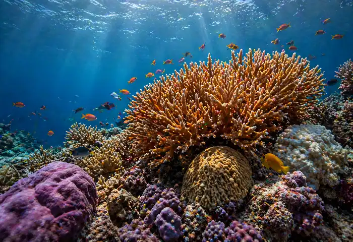 coral reef slow growth underwater