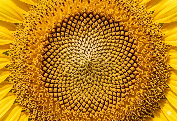 fibonacci spiral sunflower seed pattern