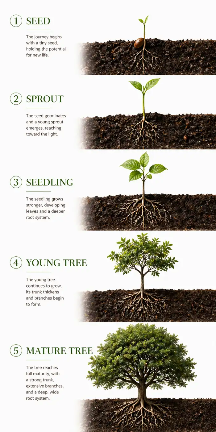 natural growth stages infographic