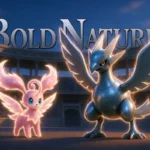 Bold Nature Pokémon — Clefable and Skarmory standing strong in a glowing battle arena