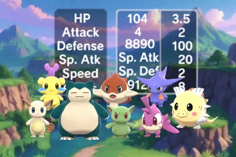 Defensive Pokemon with impish nature stat chart showing boosted defense and lowered special attack