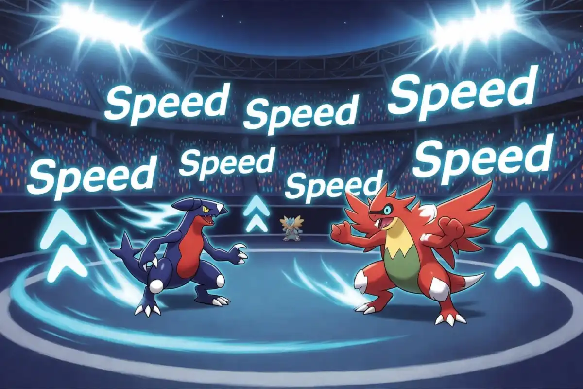 Jolly nature Pokémon competing in a VGC doubles battle with tailwind active