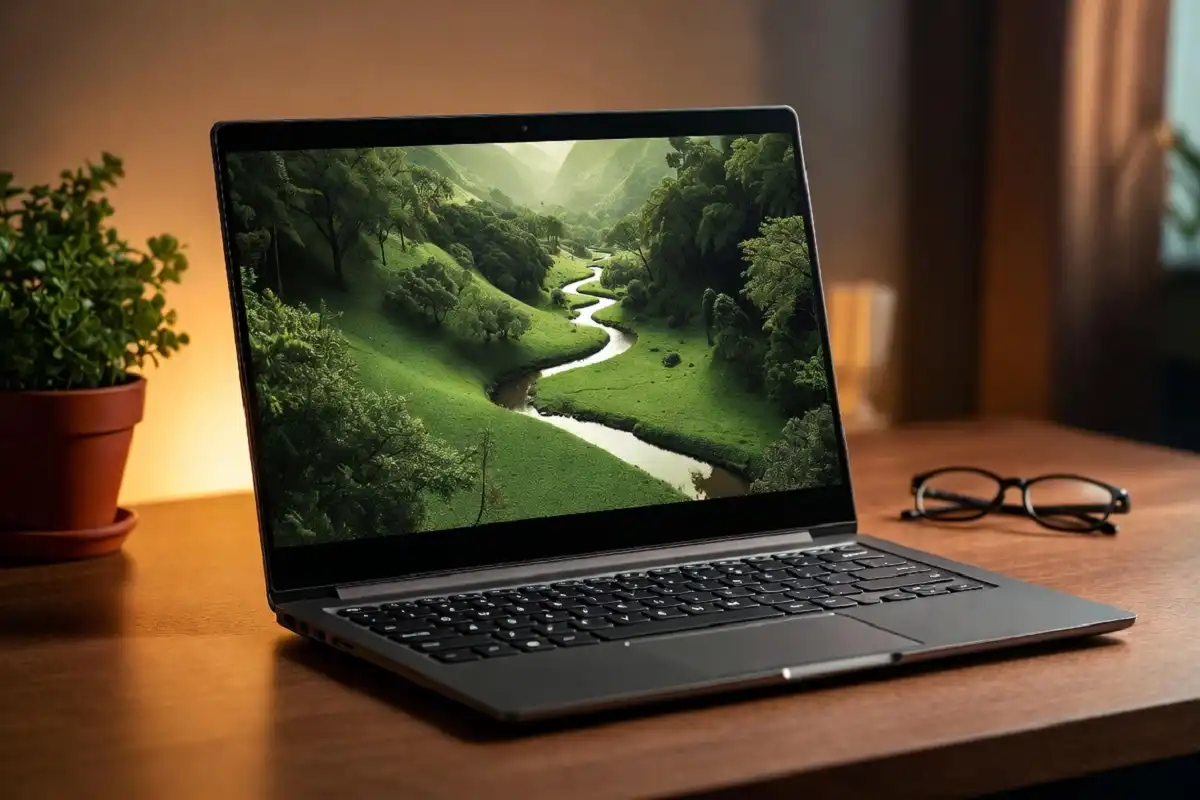 Desktop screen displaying a beautiful nature background wallpaper