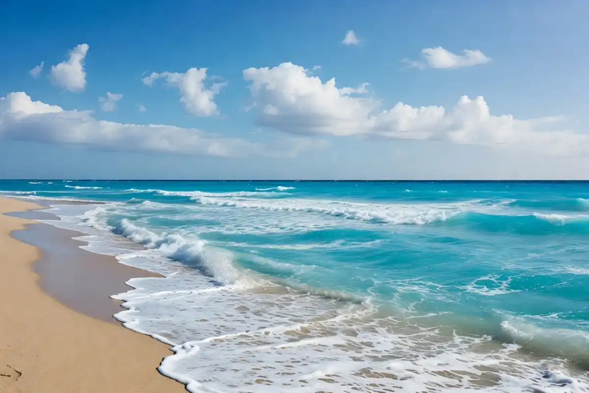 Calm ocean waves nature background for desktop wallpaper