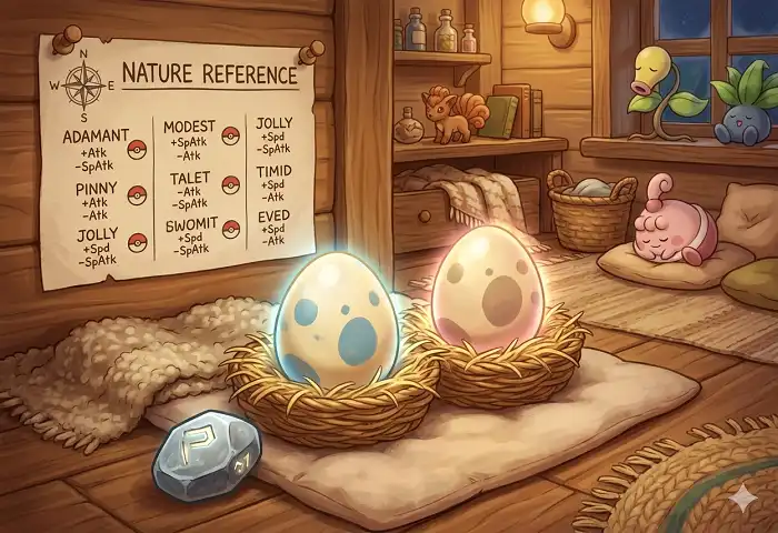 pokemon breeding nature chart method using everstone to pass down desired nature