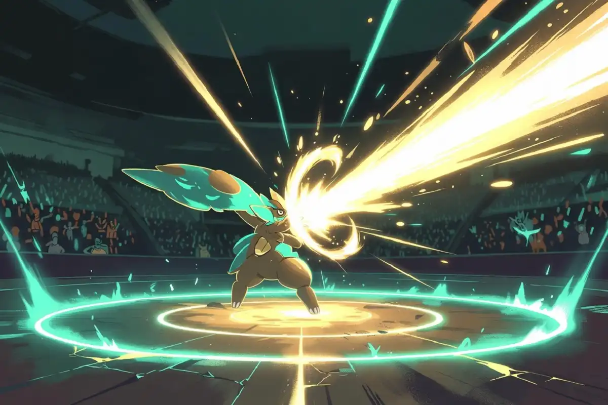 Pokemon trainer using rash nature pokemon in competitive double battle setup