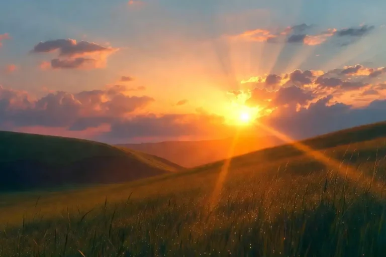 Beautiful sunrise representing on the nature of daylight