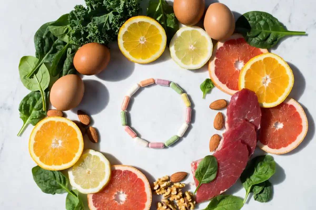 Visual breakdown of key nutrients in a women's multivitamin