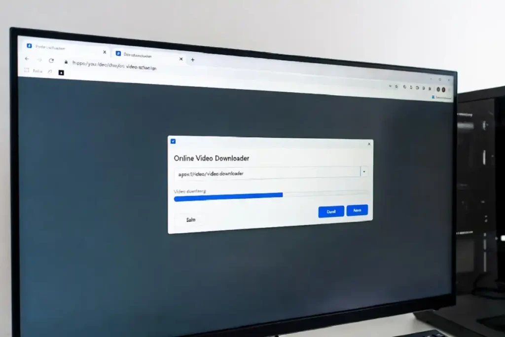 Computer screen showing a RedGif video URL pasted into an online downloader tool