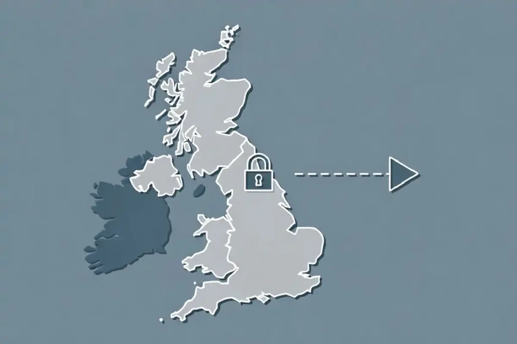 Concept image showing UK visitors redirected to a safe browsing version