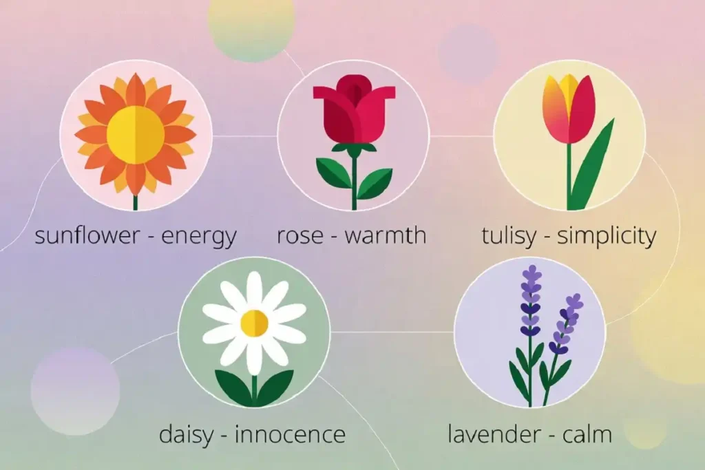 Flower meaning chart for choosing good morning wishes with flowers images