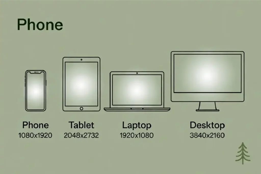 Forest aesthetic wallpaper resolution guide with correct sizes for every screen type