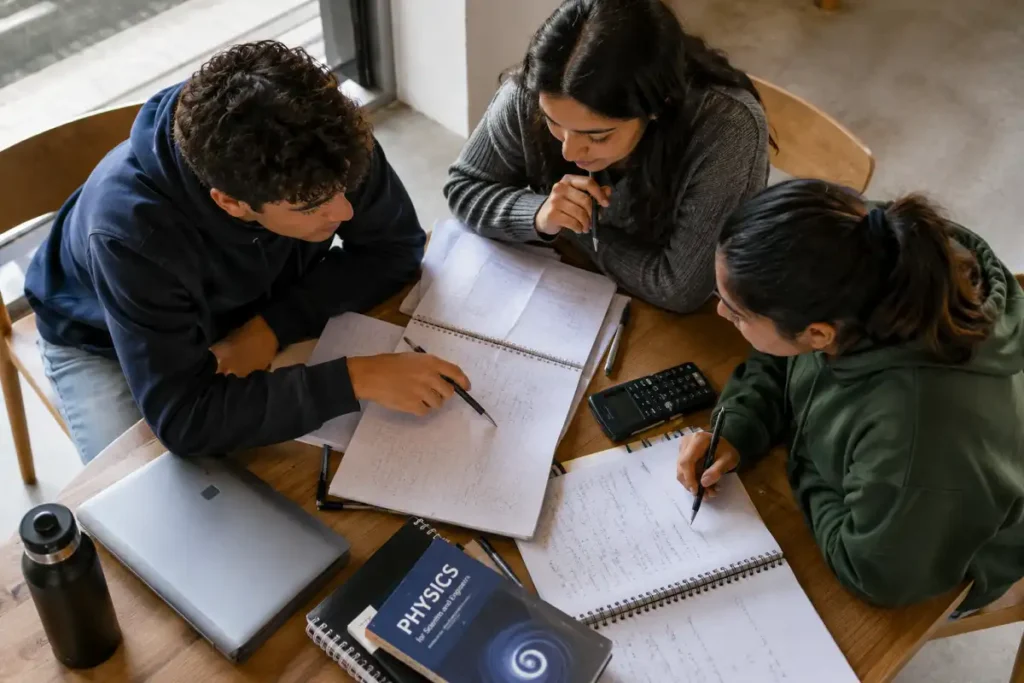 Students using motivational quotes for exam students to stay focused during group study
