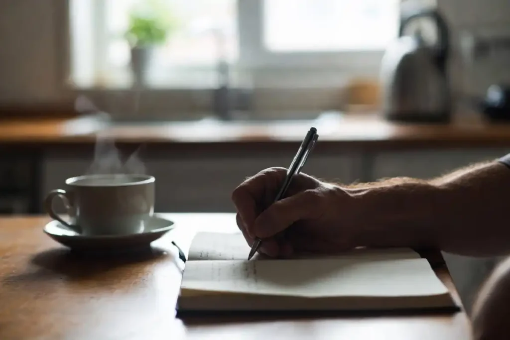 Journaling routine paired with happy Tuesday motivation quotes for personal growth
