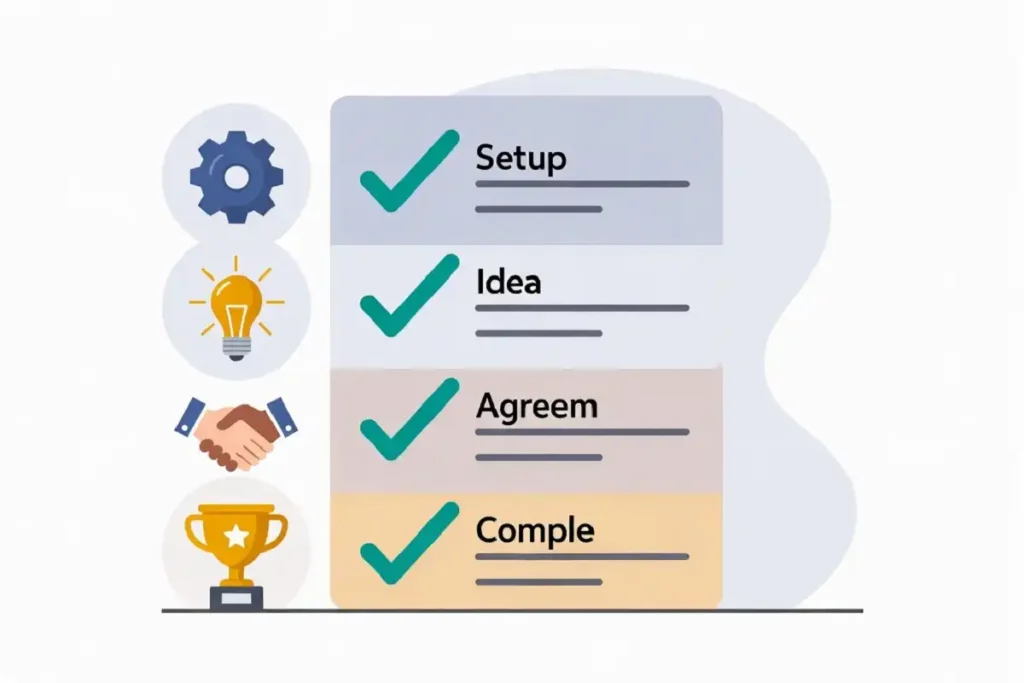 Checklist infographic illustrating habits that support daily inspiration for work