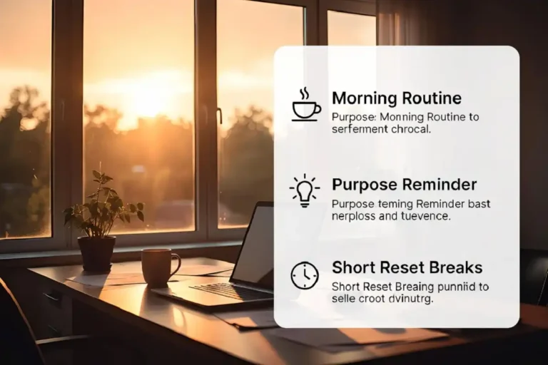 Infographic showing three daily habits for finding daily inspiration for work each morning
