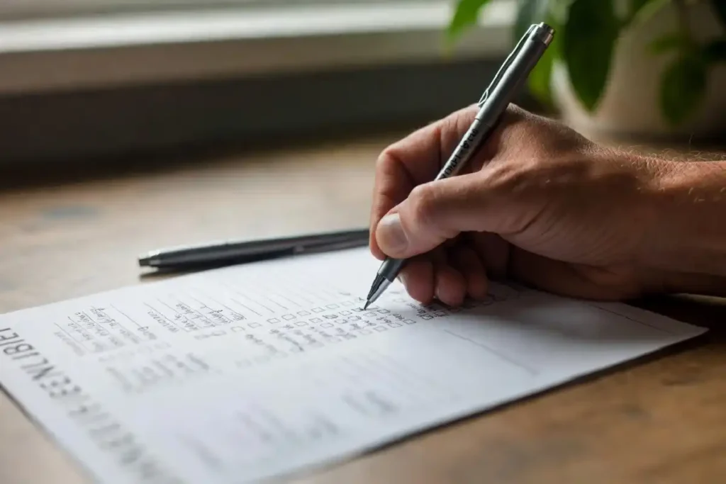 Habit tracker sheet used to build consistency in a success mindset