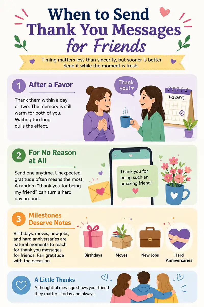 When to Send Thank You Messages for Friends